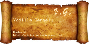 Vodilla Gergely névjegykártya